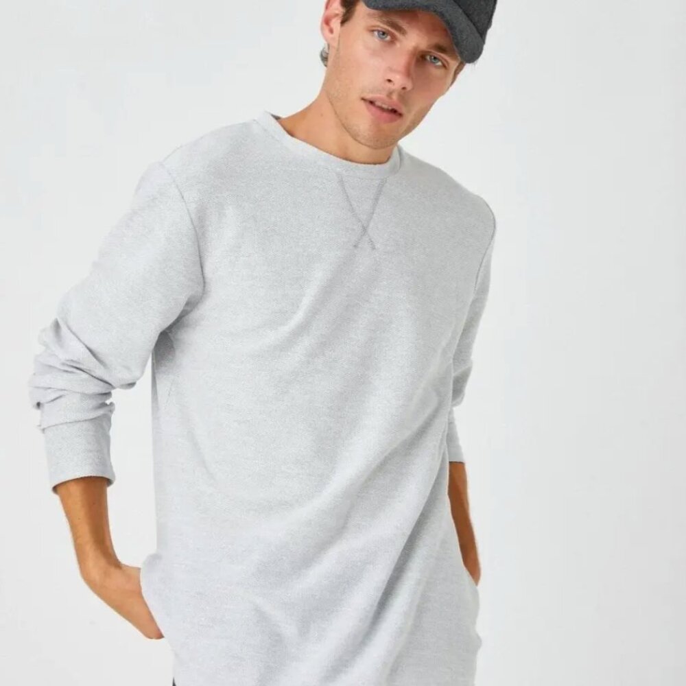 Koton Light Grey Lightweight Crewneck Sweatshirt